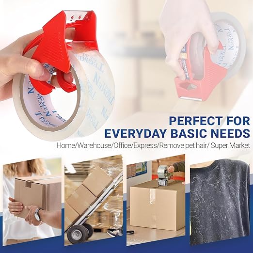 TegmenSeal Heavy Duty Clear Packing Tape with Dispenser Combo for Shipping, Moving & Storage,Thicker Clear Packing Tape, 1.88 inches Wide, 60 Yards Per Roll, 36 Pack 2160 Total Yards