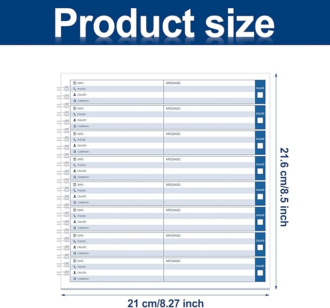 Geyee Phone Message Voice Mail Log Book 8. 27 x 8. 5 Inches Voicemail Message Pads 8 Per Page, 800 Book for Office(2 Pads)