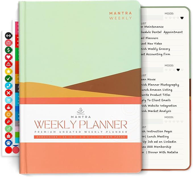 2026 Planner, Daily Journal & Gratitude Journal All-In-One with To Do List, Self Care Prompts & Habit Tracker - 5.8 x 8.3 - Morning