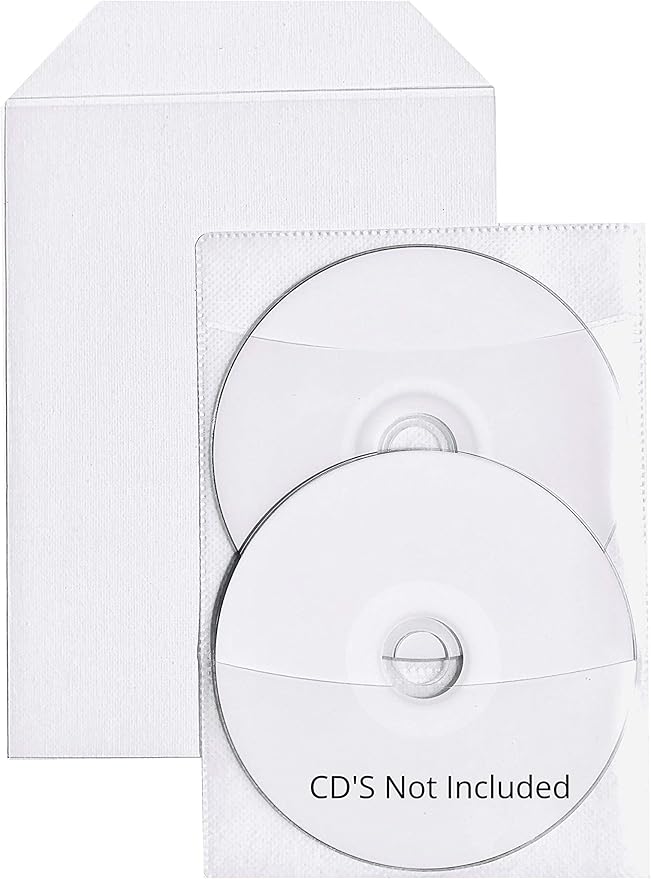 100 Clear CPP Movie Plastic Sleeves + 2 Disc Non-Woven Sleeves by StarTechDeals