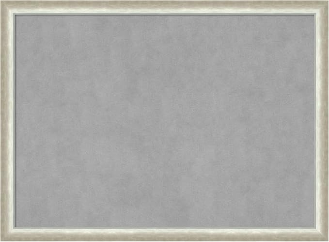 Amanti Art Silver Framed Magnetic Board 22x30 Medium Vision Board for use with Magnets, 100% Metal Sheet to Display Items as Office Decor or for Home Organization in mudroom, Kitchen or Kids Room
