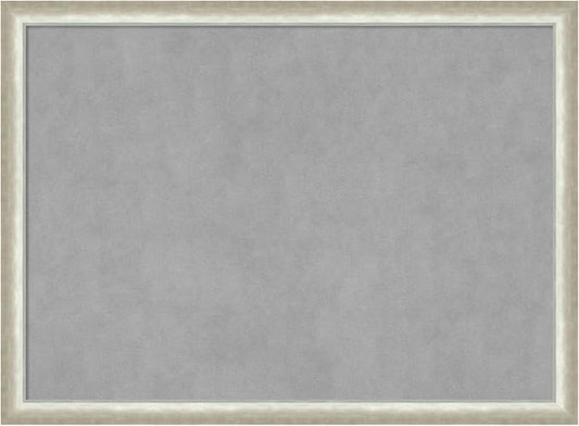 Amanti Art Silver Framed Magnetic Board 22x30 Medium Vision Board for use with Magnets, 100% Metal Sheet to Display Items as Office Decor or for Home Organization in mudroom, Kitchen or Kids Room