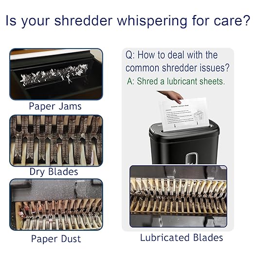 24PACK Paper Shredder Lubricant Sheets Shredder Oil Sheet for Shredder Blades