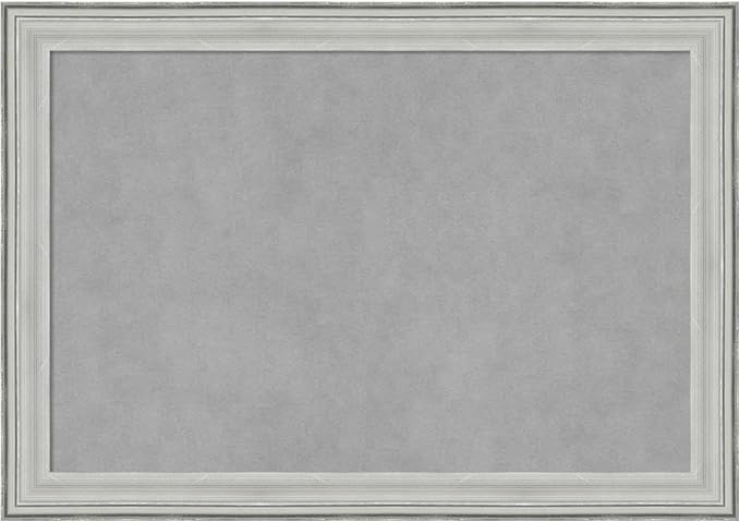 Amanti Art Silver Framed Magnetic Board 19x27 Medium Vision Board for use with Magnets, 100% Metal Sheet to Display Items as Office Decor or for Home Organization in mudroom, Kitchen or Kids Room