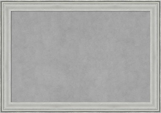 Amanti Art Silver Framed Magnetic Board 19x27 Medium Vision Board for use with Magnets, 100% Metal Sheet to Display Items as Office Decor or for Home Organization in mudroom, Kitchen or Kids Room