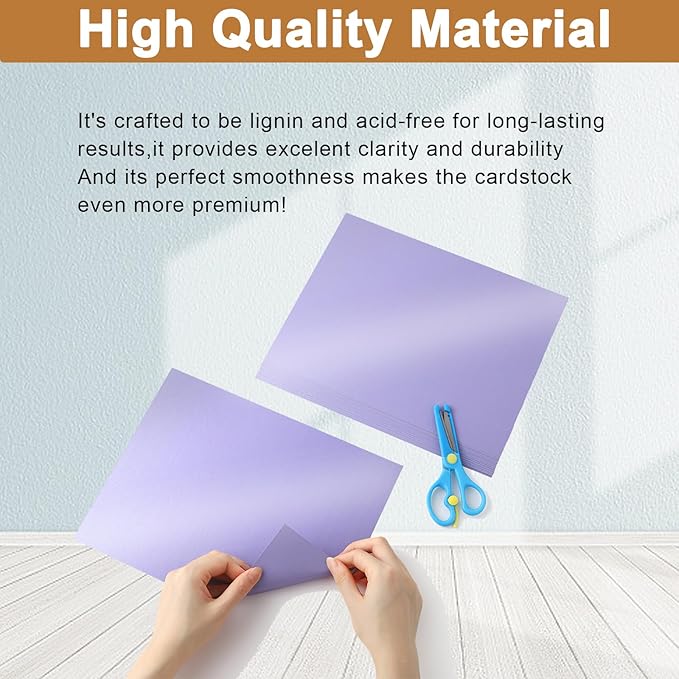 Silunkia 40 Sheets Purple Shimmer Cardstock 8.5 x 11 Crafts Paper, 75lb Premium Card Stock Cutting Paper for DIY Cards Making, Greeting Cards, Invitations, Birthday Decorations, School