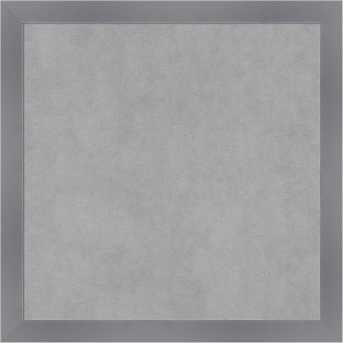 Amanti Art Grey Framed Magnetic Board 22x22 Medium Vision Board for use with Magnets, 100% Metal Sheet to Display Items as Office Decor or for Home Organization in mudroom, Kitchen or Kids Room