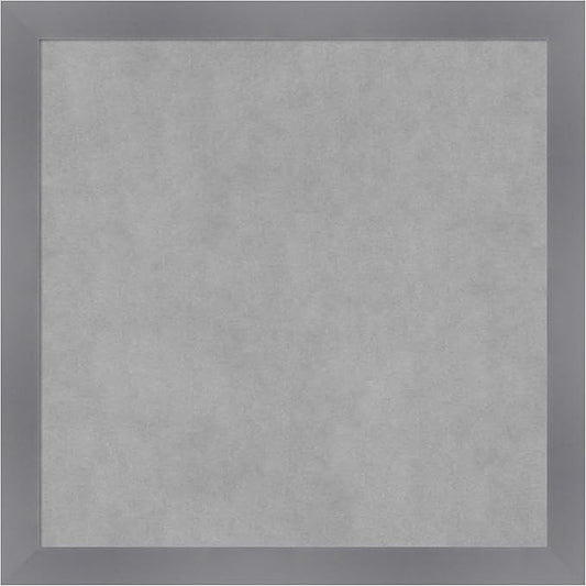 Amanti Art Grey Framed Magnetic Board 22x22 Medium Vision Board for use with Magnets, 100% Metal Sheet to Display Items as Office Decor or for Home Organization in mudroom, Kitchen or Kids Room