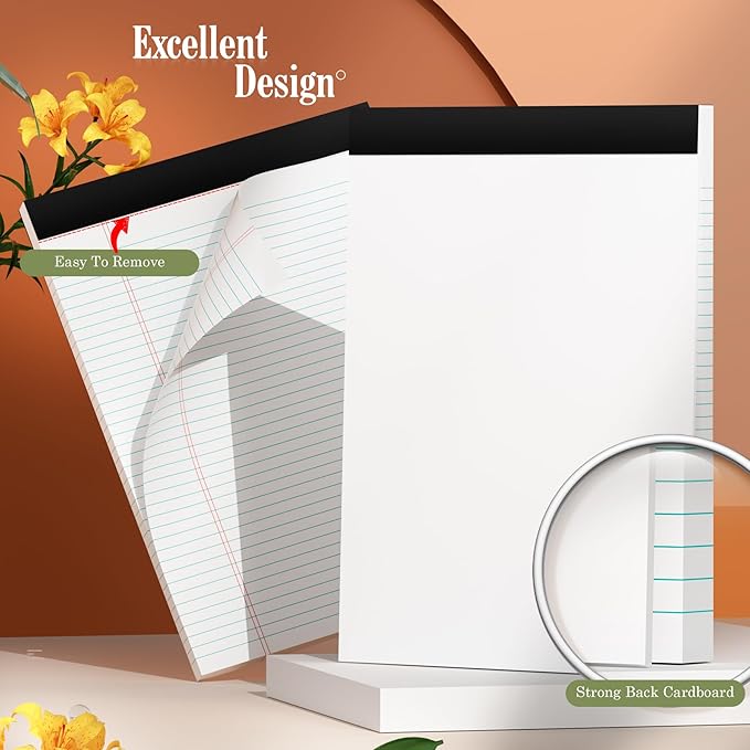 Note Pads 8.5 x 11 Legal Pads 8 Pack Writing Pads Notepads Narrow Ruled Pads of Paper 30 Sheets per Notepad 8.5 x 11'' Legal Note Pad College Ruled Legal Pad Lined Paper for Office Home School