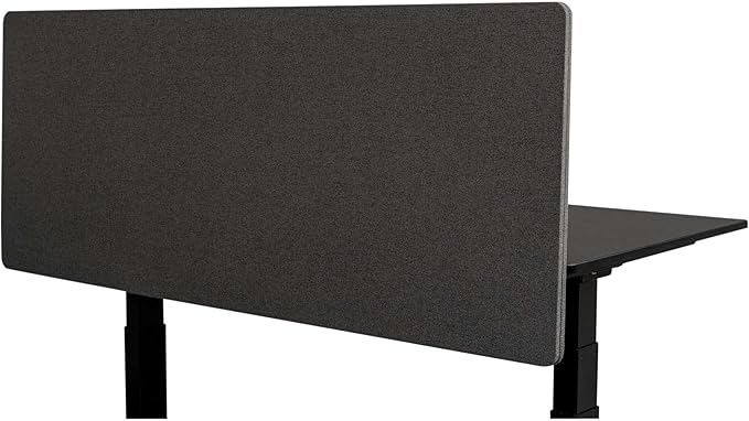 Stand Up Desk Store ReFocus Clamp-on Acoustic Desk Divider Privacy Panel That Reduces Noise and Visual Distractions (Ash Gray, 59" x 23.6")