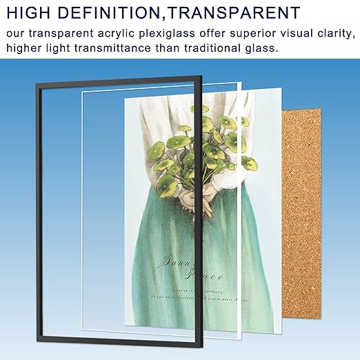 2 Pack 16x20 Inch Acrylic Sheet 1/8" Thick, Cast Acrylic Sheet, Clear Plexiglass Sheets, for Craft Projects, Display Cases, Signs, Photo Frame