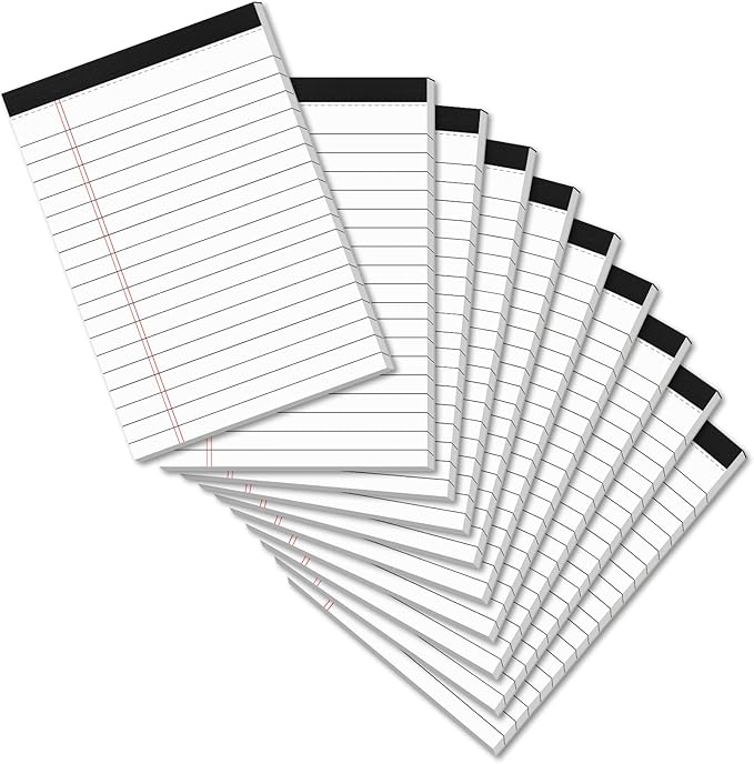 8 Pack Legal Pads 4x6 Inch 30 Sheets Mini Lined Paper Pads for Office Supplies Taking Notes/Writing List, Small Notepads College Ruled Legal Memo Pad for Home, Office, School, or Business Writing Pad