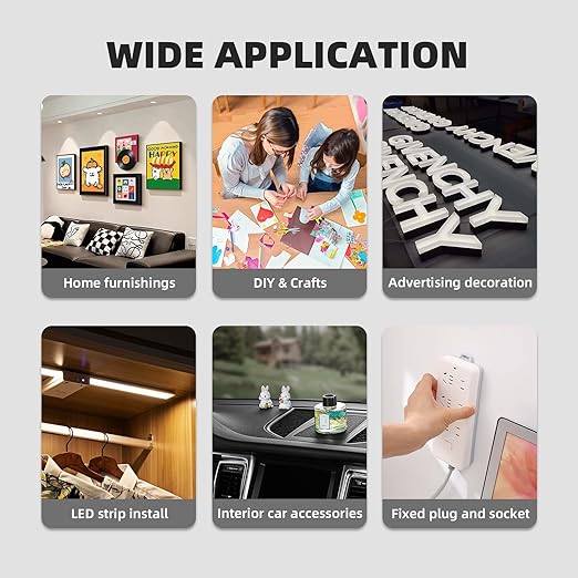 3M Double Sided Foam Tape 0.39in x 20Ft Removable No Damge Double Sided Wall Tape Heavy Duty PE Foam Mounting Tape Waterproof for Hanging Pictures, Poster, Home Decor, Signs, DIY