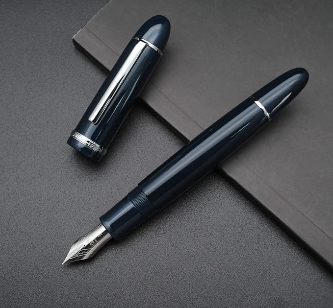 JINHAO X159 Fountain Pen (F Nib 0.5mm, Dark Blue with Silvery Clip)