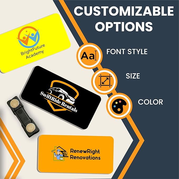 Magnet Me Up Custom Printed Magnetic Name Tag Badge - Image Only, 1.5x3 inch, Full-Color Customizable Identification Label, for Schools, Offices, Businesses, Made in USA