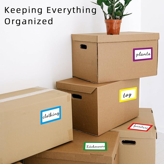 Yeachlaing 6 Color Name Tag Stickers, 240PCS Waterproof Stickers 3.5X2.25 Inch Name Labels for Office, School, Classroom and Home