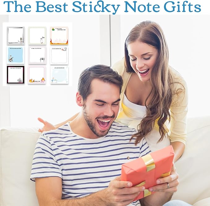 Lovarywow Funny Sticky Notes Gifts - 9 Pack Funny Sticky Notes 3x3 Inch Office Gifts for Coworkers Everything is Fine Post Memo Pads Work Gag Self-Stick Notepads Office Study Supplies 450 Sheets