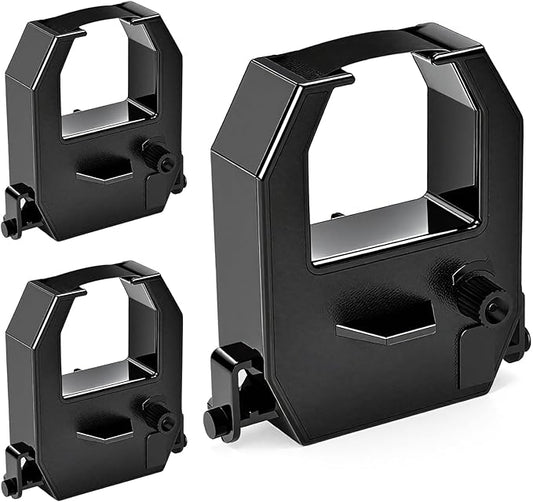 3Pack Amaon PIX and TCX Time Clocks Ribbon，Replacement Ribbon Fits Amano PIX 10/15/20/21/25/35/28/55/75/95/200/3000/4000 and TCX 11/21/22/35/45/85/88/90(Black Ink)