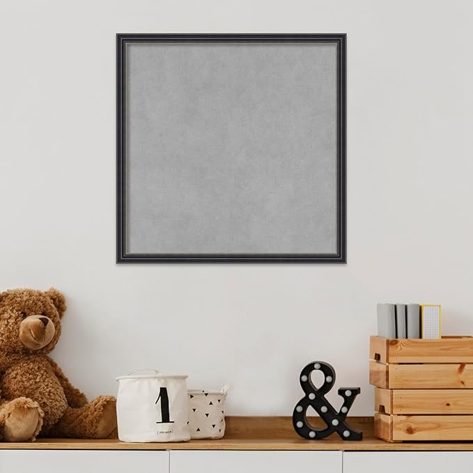 Amanti Art Black Framed Magnetic Board 17x17 Small Vision Board for use with Magnets, 100% Metal Sheet to Display Items as Office Decor or for Home Organization in mudroom, Kitchen or Kids Room