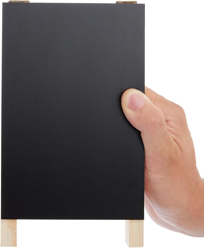 Juvale Mini Chalkboard Easel Signs - 2-Pack, Black, 4.5 x 7.5 in - Tabletop Chalkboard Sign Stand, Double-Sided Display for Wedding, Restaurant Menu & Catering Event Decor