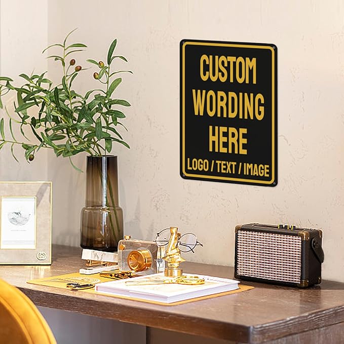 Custom Sign Bulk Personalized Metal Signs For Outdoor Indoor Business Home Store Office Yard Street Lawn Make Your Own Customized Signs With Your Logo Text Photo, 12x8inch