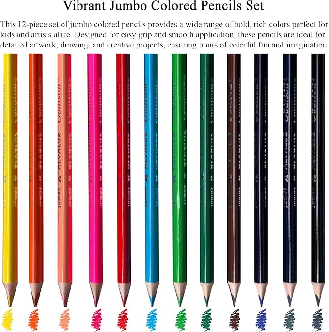 Fuxi Art Supplies for Kids 9-12, Stocking Stuffers | Art Set with 60-Sheet (73lb/120gsm) Sketch Book for Kids Ages 8-12, Jumbo Colored Pencils & Crayons | Ideal Christmas Gifts for Grandkids.