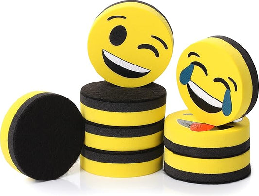 Mr. Pen- Smiley Magnetic Whiteboard Erasers, 8 Pack - Mini, Cute, Dry Erase