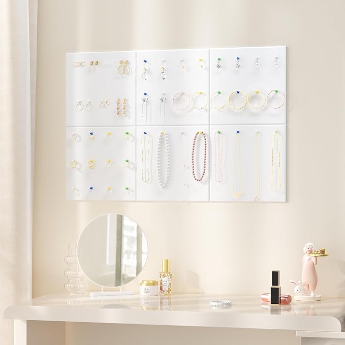 Neatsure Large Cork Board for Wall, 36" x 24" White Bulletin Board with Pushpins, 6 Panels Felt Tiles Tack Push Pin Board for Office