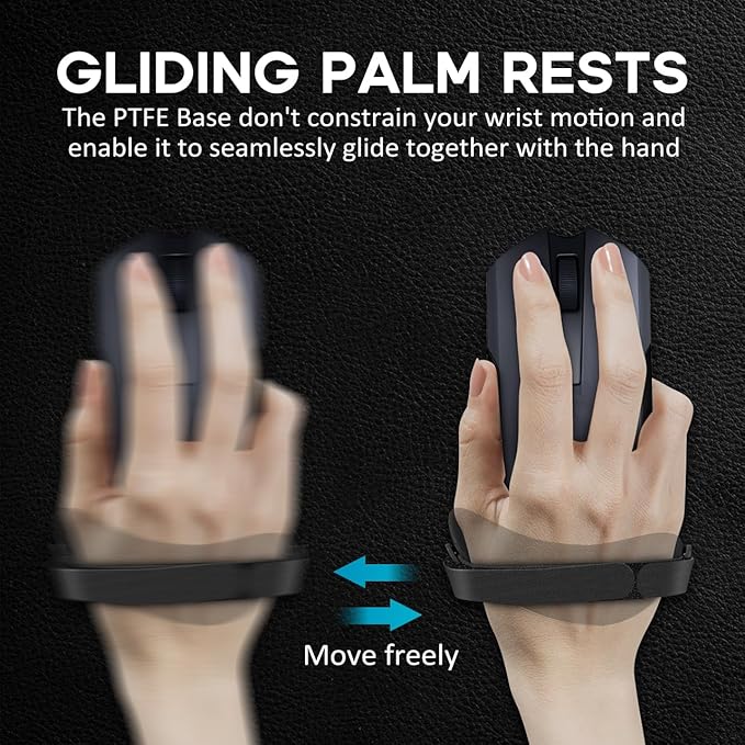 JIKIOU Advanced Ergonomic Right-Handed Gaming Wrist Rest for Mouse 2 Pack, Carpal Tunnel Support, Pain Relief, Anti-Fatigue, Easy Glide, Office Computer Laptop Gaming Black