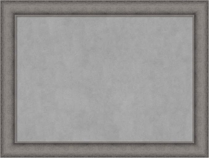 Amanti Art Grey Framed Magnetic Board 24x32 Medium Vision Board for use with Magnets, 100% Metal Sheet to Display Items as Office Decor or for Home Organization in mudroom, Kitchen or Kids Room