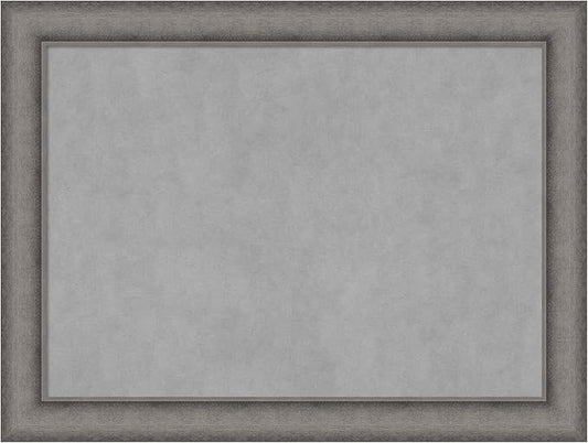Amanti Art Grey Framed Magnetic Board 24x32 Medium Vision Board for use with Magnets, 100% Metal Sheet to Display Items as Office Decor or for Home Organization in mudroom, Kitchen or Kids Room