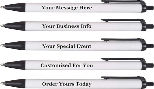 RevMark Personalized Ballpoint Pen, Custom Printed Name, Business or Event Information, Timeless Advertising, USA Made Pens, Promotional Marketing, Smooth Black Ink, Bulk Pack, (Black,50 Ct.)