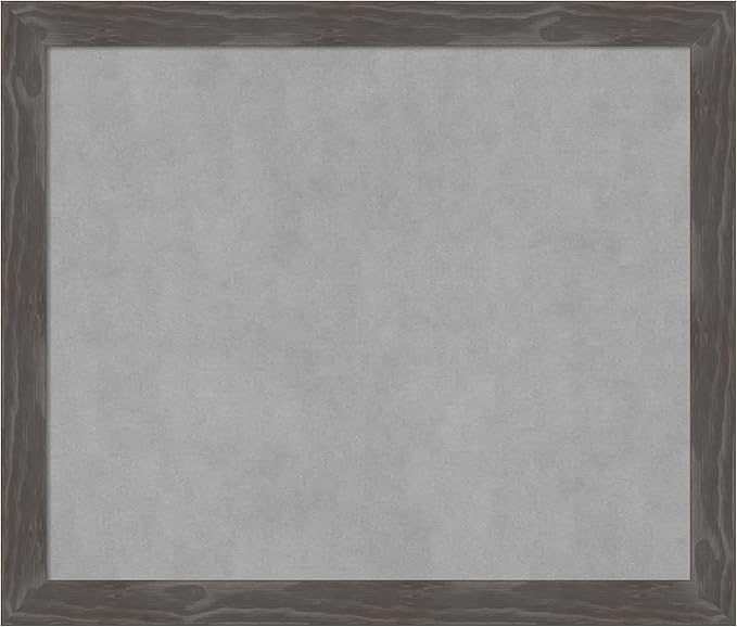 Amanti Art Grey Framed Magnetic Board 23x27 Medium Vision Board for use with Magnets, 100% Metal Sheet to Display Items as Office Decor or for Home Organization in mudroom, Kitchen or Kids Room