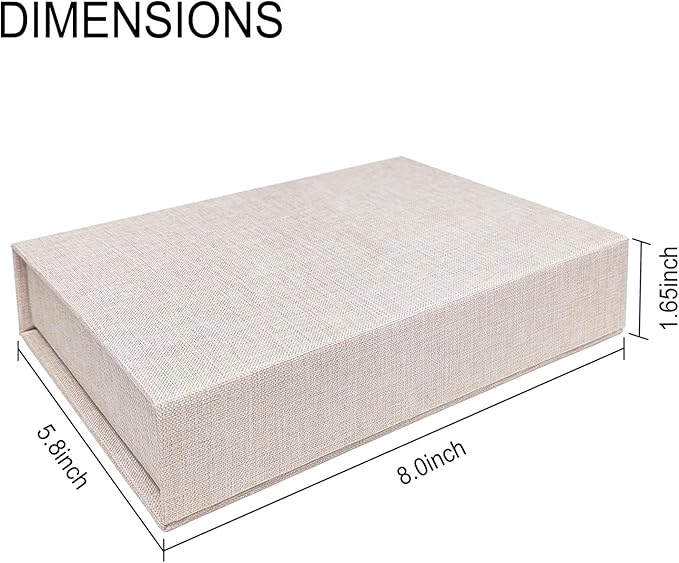Sprsthai 5x7 Archival Photo Storage Box with Lid – Stackable Memory Keepsake Organizer for Photos, Certificates, Jewelry & Scrapbooking Supplies Beige