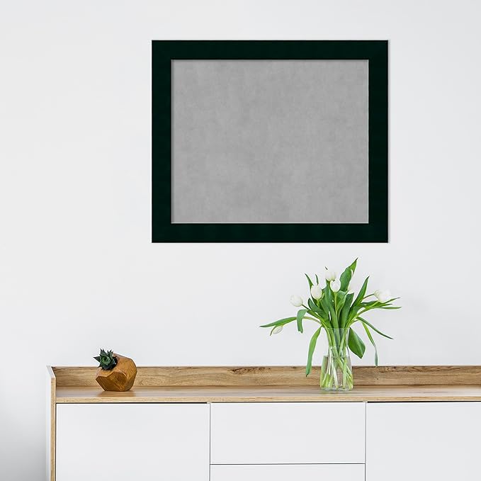Amanti Art Black Framed Magnetic Board 24x28 Medium Vision Board for use with Magnets, 100% Metal Sheet to Display Items as Office Decor or for Home Organization in mudroom, Kitchen or Kids Room