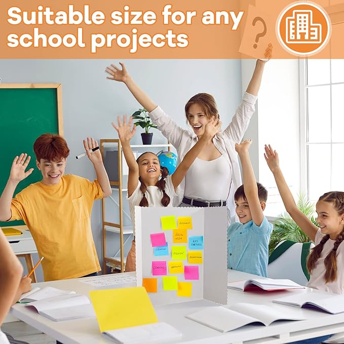 Ctosree 100 Pcs 14 * 22 Inch Tri Fold Poster Board Bulk, Science Fair Project Display Paperboard, Single Wall, Lightweight Presentation Board (White)