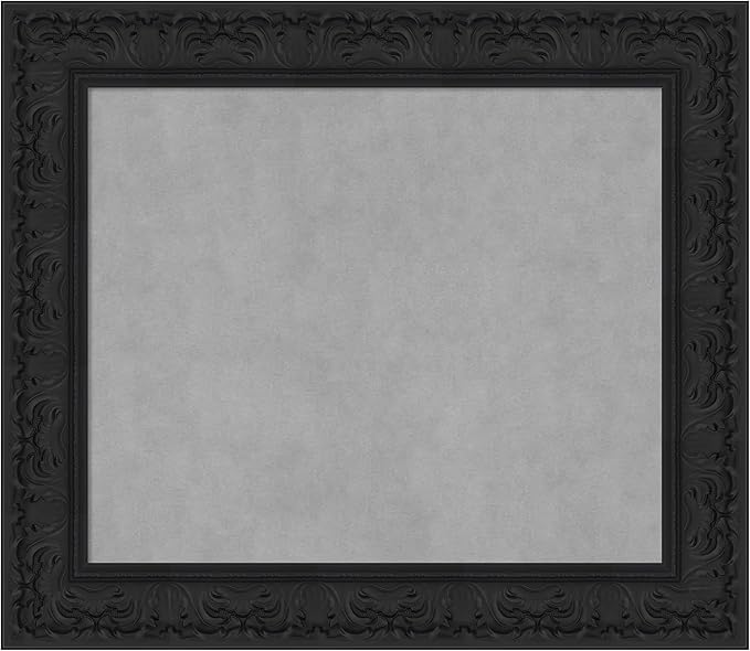 Amanti Art Black Framed Magnetic Board 27x31 Medium Vision Board for use with Magnets, 100% Metal Sheet to Display Items as Office Decor or for Home Organization in mudroom, Kitchen or Kids Room