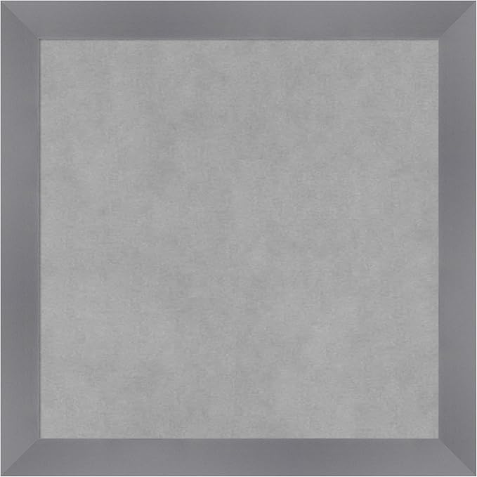 Amanti Art Grey Framed Magnetic Board 18x18 Small Vision Board for use with Magnets, 100% Metal Sheet to Display Items as Office Decor or for Home Organization in mudroom, Kitchen or Kids Room