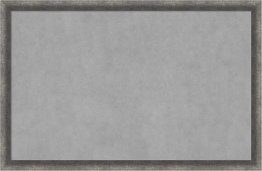 Amanti Art Grey Framed Magnetic Board 22x34 Large Vision Board for use with Magnets, 100% Metal Sheet to Display Items as Office Decor or for Home Organization in mudroom, Kitchen or Kids Room