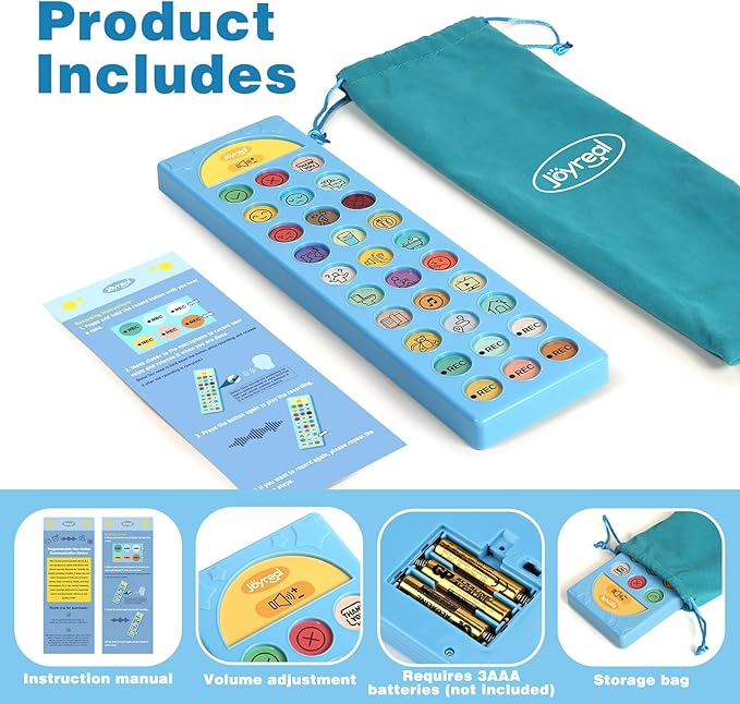 Joyreal AAC Device for Autism, Non Verbal Communication Tools for Speech Therapy & Stroke Rehab. Autism Talking Aids with 6 Programmable Buttons & Adjustable Volume, Autism Toys for Kids and Adults