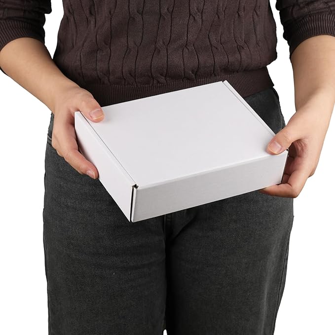 PHAREGE 8x6x2 Inch Shipping Boxes 25 Pack White, Tab Lock Tuck Top Mailer Boxes for Packaging Small Business, Cardboard Gift Boxes for Wrapping Mailing Present