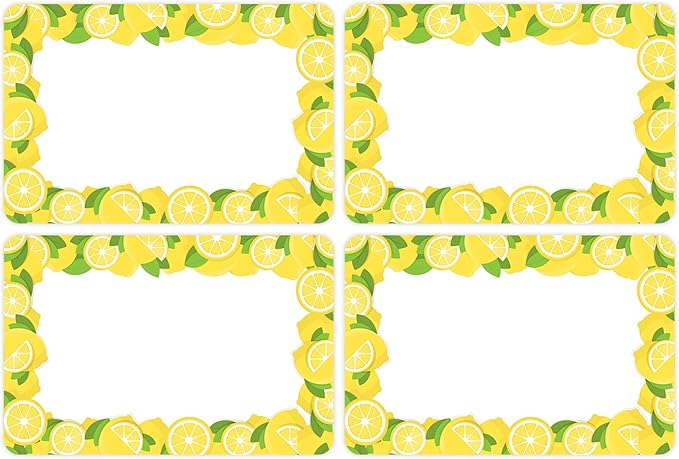 Wonmon 200 PCS Lemon Name Tags Stickers, Self Adhesive Lemon Style Name Tag Labels Stickers for Back to School Classroom Student Office Desk Cubby Locker Themed Party, 2x3 inch