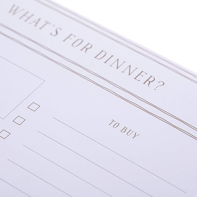 Graphique Large Magnetic Notepad, Gold Stripes–150 Sheets, 6” x 8”–Front Says,“What’s For Dinner”, Sticks to Any Magnetic Surface, Perfect for Shopping Lists, Makes a Great Gift (MLN002)