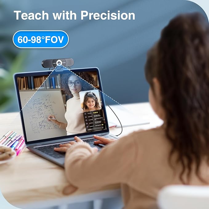 EMEET C980 PRO 3-in-1 4K Webcam with Microphone and Speaker, 60°-98° Wide Angle Webcam w/ 4 Noise Cancel Mics, 2 Speakers, Fixed Focus, Magnetic Privacy Cover, Great for Group and Personal Video Calls
