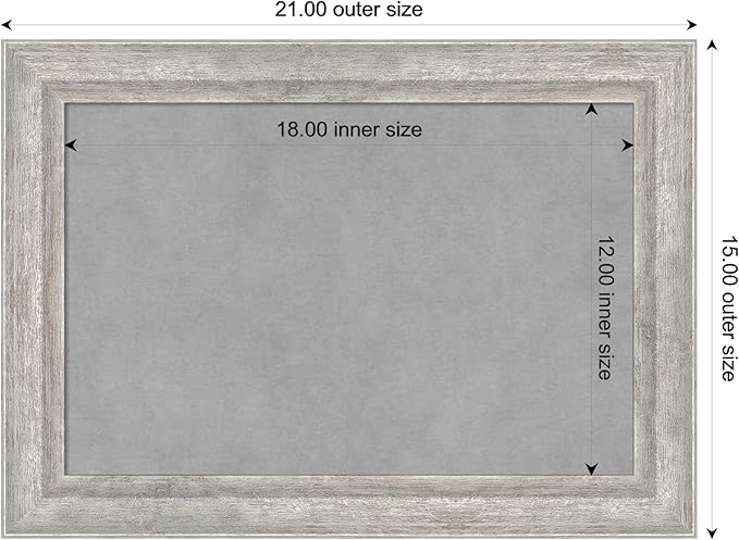 Amanti Art Silver Framed Magnetic Board 15x21 Small Vision Board for use with Magnets, 100% Metal Sheet to Display Items as Office Decor or for Home Organization in mudroom, Kitchen or Kids Room