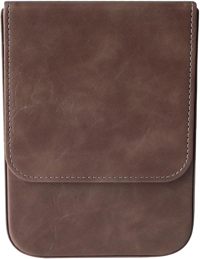 MIVLXLX Leather 6 Fountain Pen/Pencil Tray Case, Handmade, Magnetic Closure with Drawer Design, Gift Choice for Man/Woman/Office, 6 Slots（gray）
