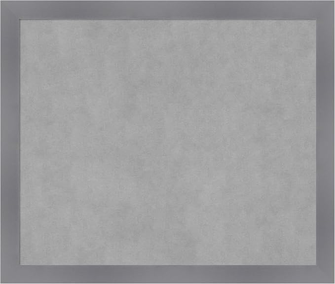Amanti Art Grey Framed Magnetic Board 22x26 Medium Vision Board for use with Magnets, 100% Metal Sheet to Display Items as Office Decor or for Home Organization in mudroom, Kitchen or Kids Room