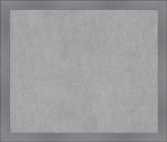 Amanti Art Grey Framed Magnetic Board 22x26 Medium Vision Board for use with Magnets, 100% Metal Sheet to Display Items as Office Decor or for Home Organization in mudroom, Kitchen or Kids Room