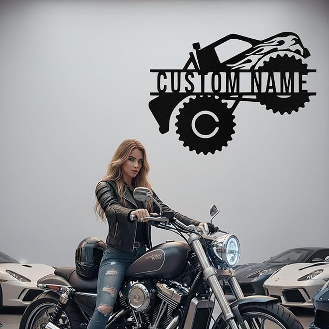 Custom Dirt Bike Metal Signs Personalized Motorcycle Name Sign Custom Garage Decor Motorbikes Wall Art Decor Motorcycle Sign Men Room Decorate Gifts for Men Husband Rider