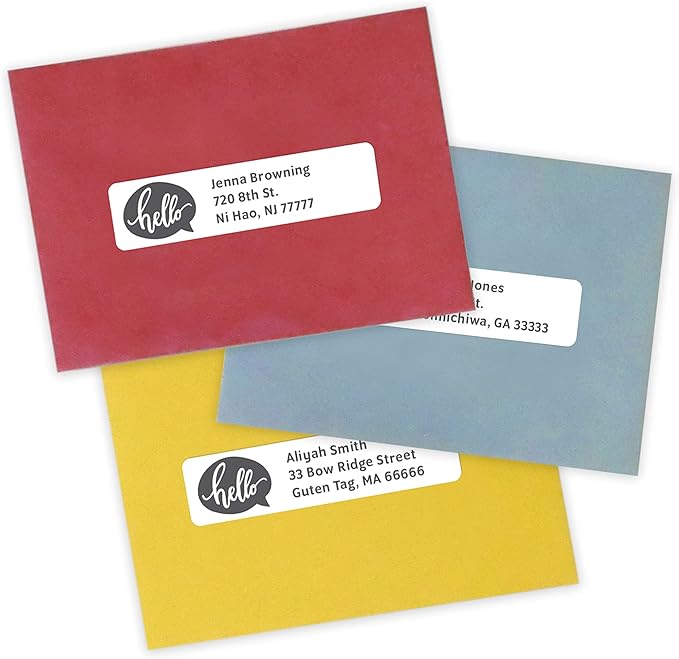 MACO COVER-ALL Printable Labels for Shipping - Laser/Ink Jet Compatible Shipping Labels, 20 per Sheet, 1" x 4", Box of 100 Pages/2000 Labels, White